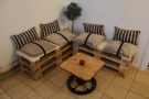 ... made of cushions and old pallets.