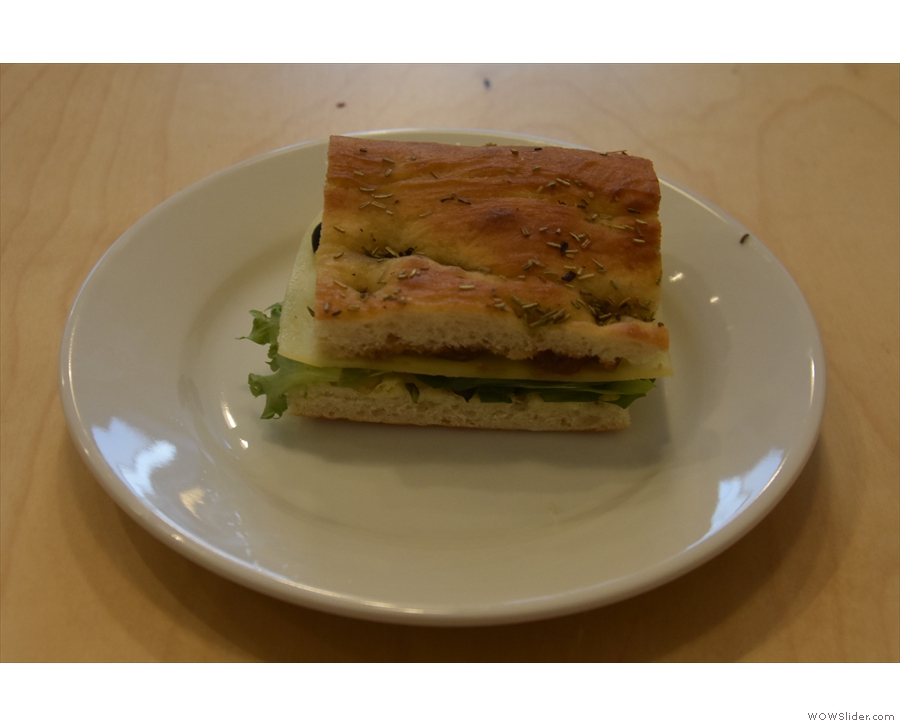 I'll leave you with my lunch, a very fine Edam sandwich on focaccia.