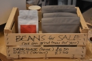 ... while there are some beans for sales on the counter.