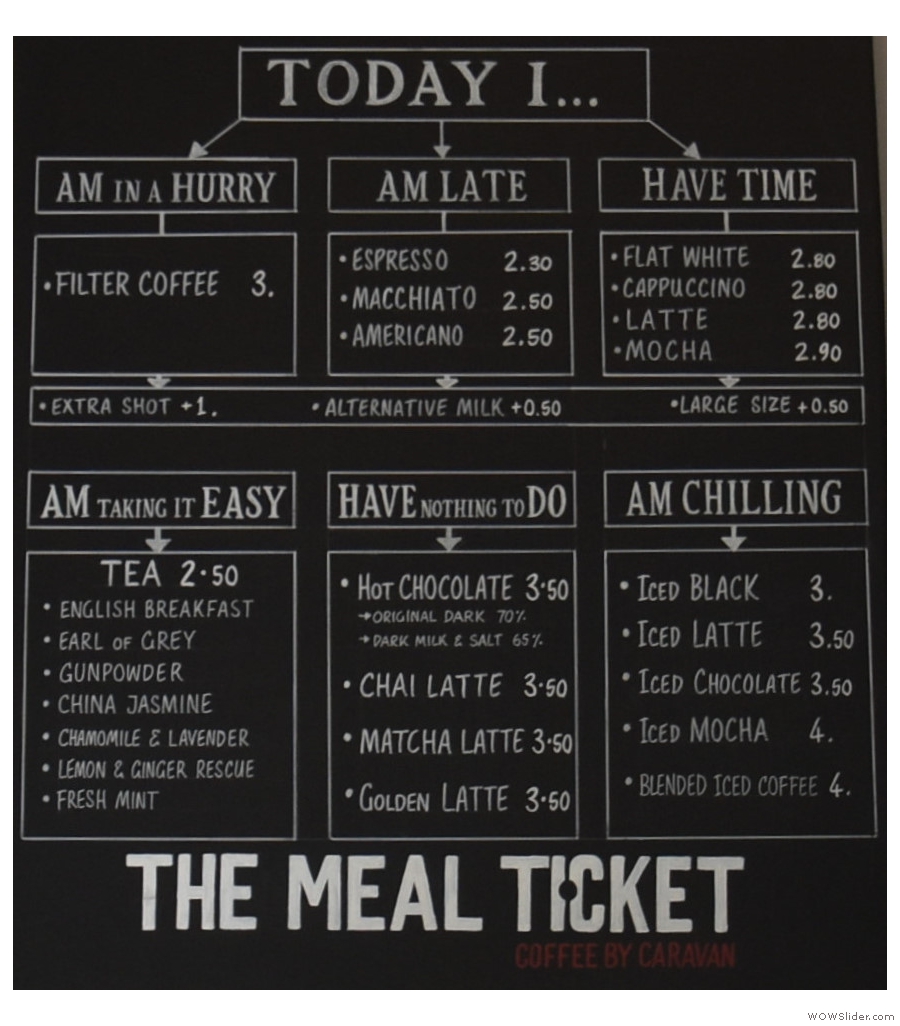 The Meal Ticket, a few minutes' walk from the rear entrance of Paddington station.