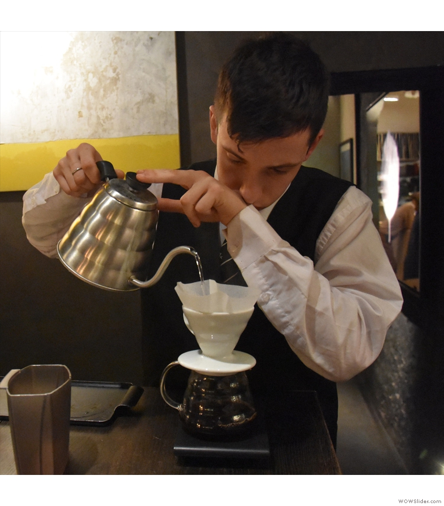 Pour-over at Roscioli Caffe, a wonderful experience in the heart of Rome.