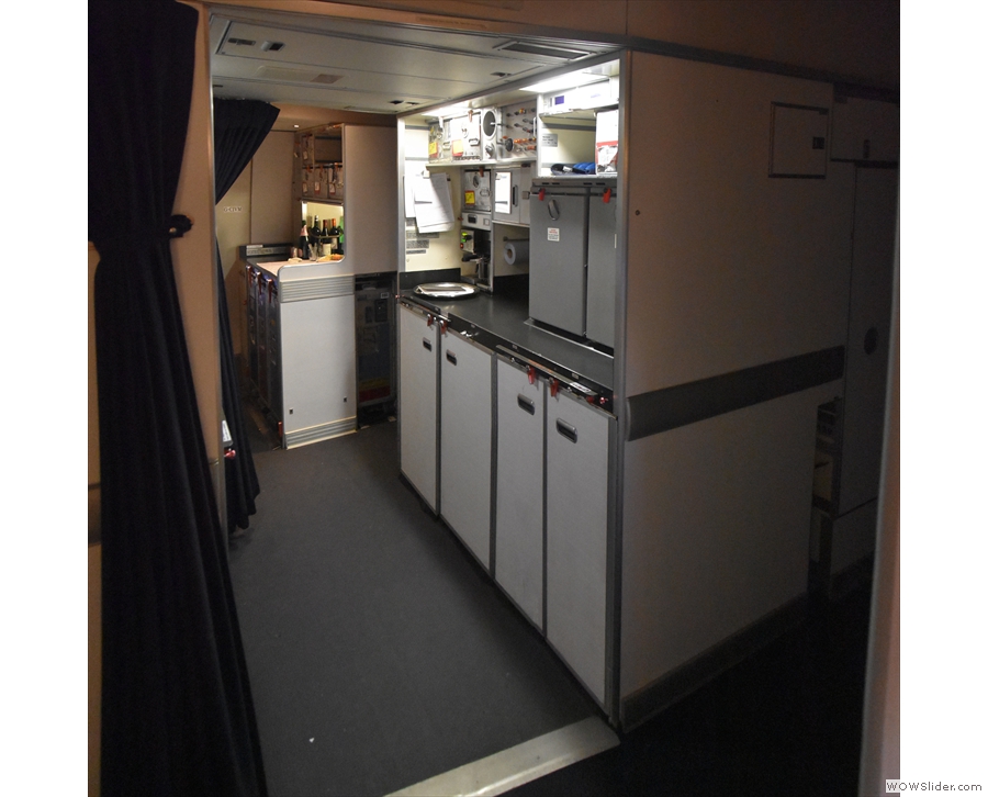 The galley at the back of the First Class cabin, where we entered the plane.