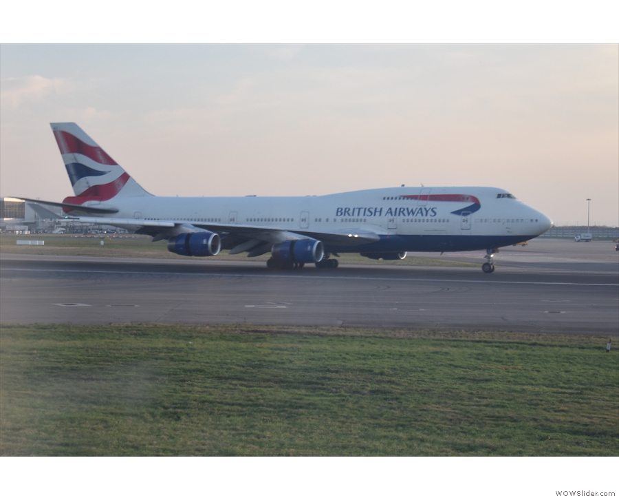 ... and this Boeing 747, both from British Airways, came and went.