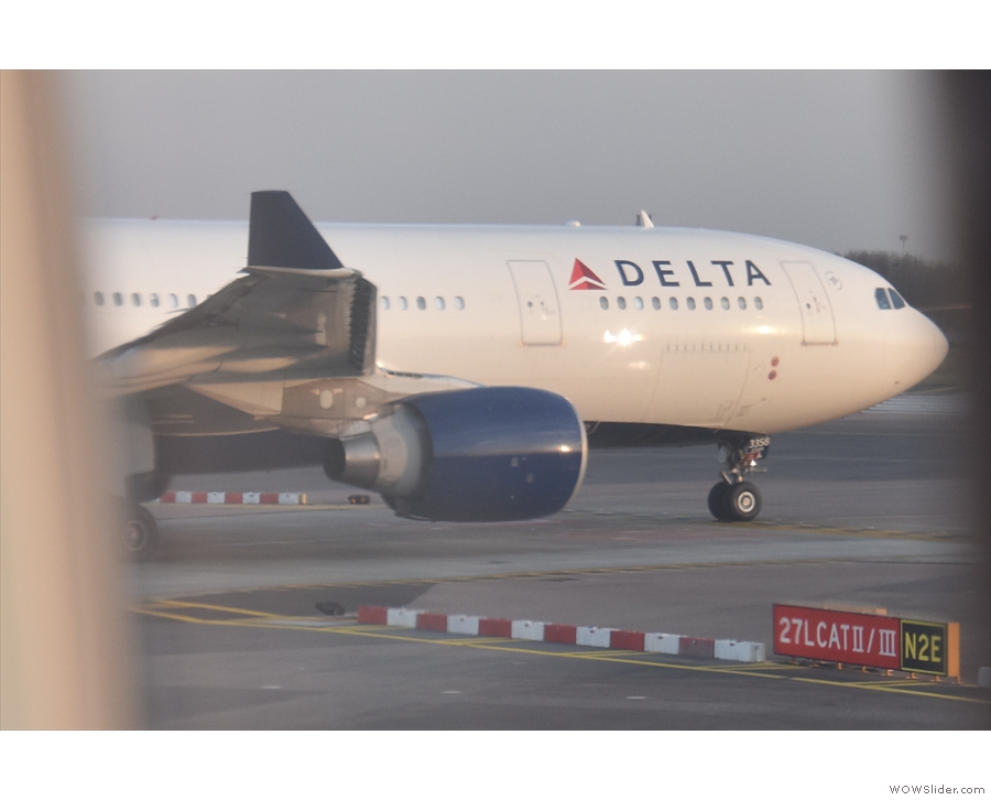 It was almost our turn, but this Airbus A330 from Delta snuck in ahead of us.