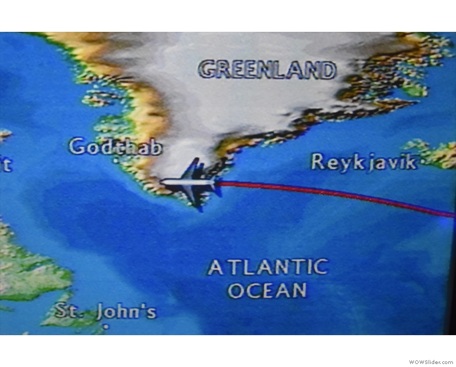 By now we had reached the southern tip of Greenland, the most northerly point of...