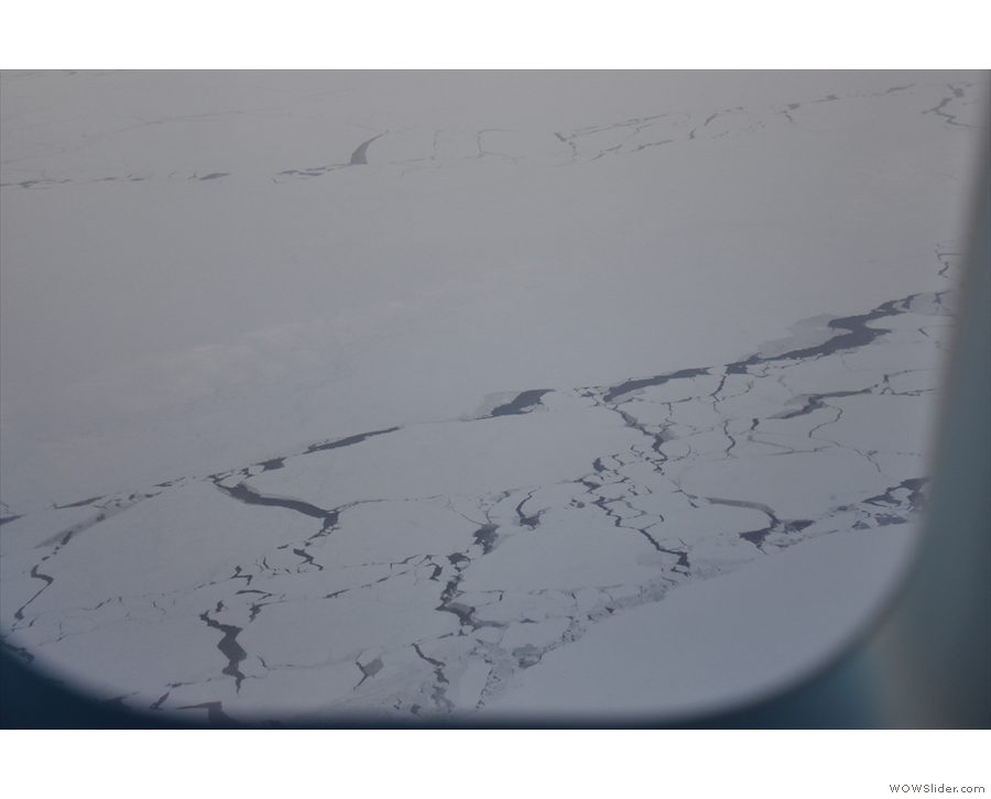 ... some interesting cracks in the sea ice below.