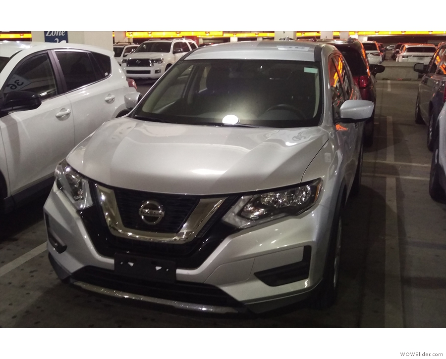 An hour and a half after landing, I am introduced to my ride for the trip, a Nissan Rogue.