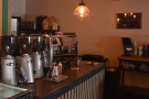 The espresso side of the operation is on the far end of the counter...