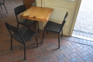 ... along with this three-person table, tucked around the corner...
