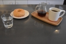 I went for the batch-brew and a doughnut, which all came with a glass of sparkling water.