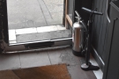 Another nice touch is this bicycle pump by the door which customers are free to use.