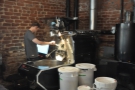 I was able to catch the roaster in action when I visited in 2018. Sadly you can't do this...