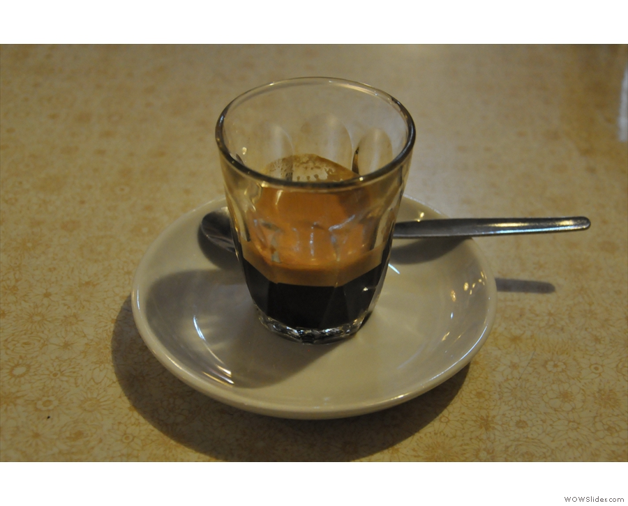First up is, Cafe Boscanova, from Boscombe, who made me this lovely espresso.