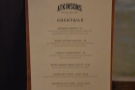 Talking of which, here's the full cocktail menu.