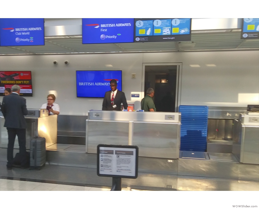 Back at O'Hare and the British Airways check-in desk (photo from my last trip in 2018).