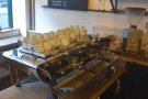 The espresso machine, a gorgeous Kees van der Westen Spirit, is off to the left...