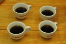 ... four samples of a freshly-roasted Antigua bean from Guatemala.
