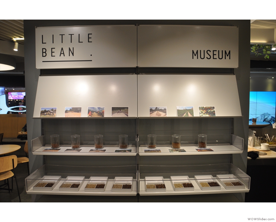 There's also a set of display cases for the beans themselves. This was in 2017...