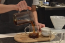 ... and the coffee is poured into the carafe, ready for serving.