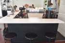 The final seating is at the counter. There are three stools down the right-hand side...