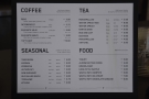 ... with a printed menu on the counter-top by the till providing more detail.