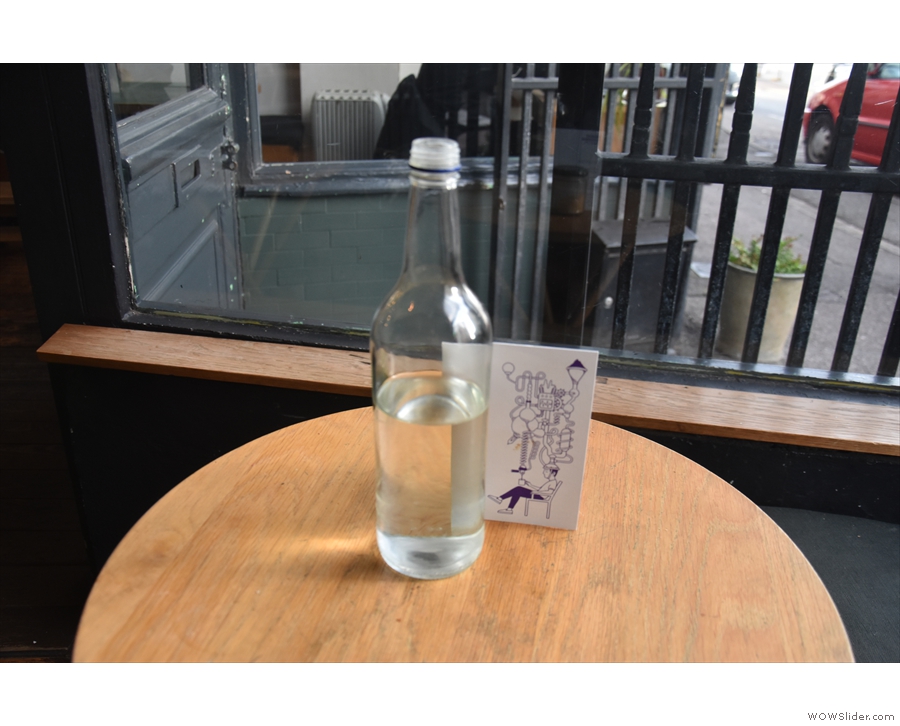 A nice touch is the bottle of water which you'll find on each table.