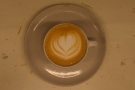 The latte art is impressive in such a small cup...