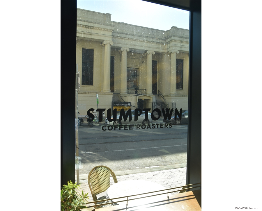 Stumptown itself is very well appointed. I liked the writing on the winwdows...