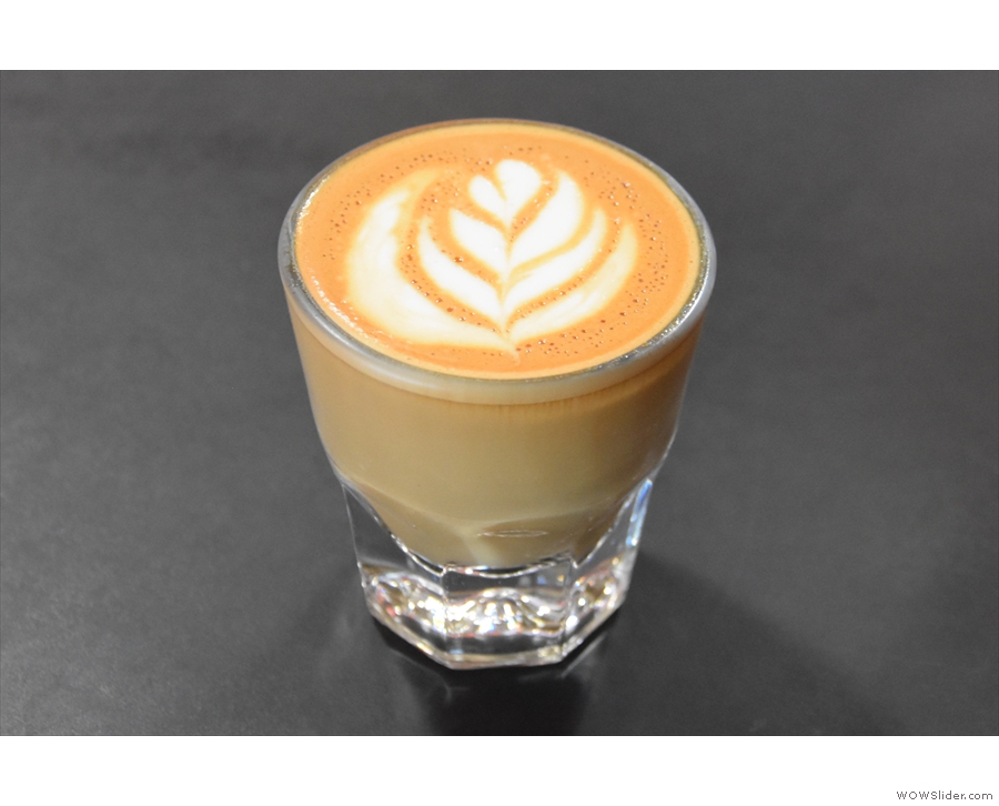 I started off with a cortado made with the Dogspeed blend.