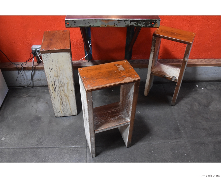 Talking of things that Saadat made, all the furniture is his too, including these stools...