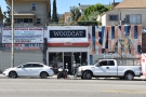 Woodcat Coffee Bar, on the south side of Sunset Boulevard in Echo Park, Los Angeles.