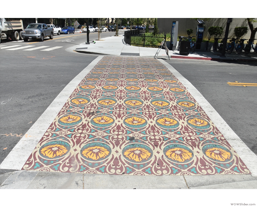 Nothing to do with the market: just the cross-walk, but a very pretty one at that!