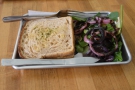 I also stayed for lunch, an excellent goat and cheddar cheese melt, with side salad.