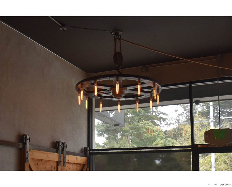 The best, however, was the Flywheel chandelier in the window at the front...
