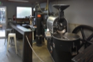 ... beyond which is the roaster, where all the coffee is produced.