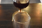 Equally unusally, the coffee is served in the syphon, which is presented to the customer...