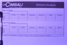 We also got a sensory analysis score sheet.