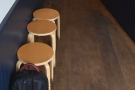 ... but there are three stools against the wall opposite the start of the counter...