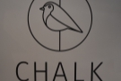 Nice branding, by the way. Here's the Chalk Coffee logo on the wall...