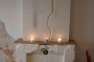... for example, while at the back, there's an old fireplace, which has been pressed into...