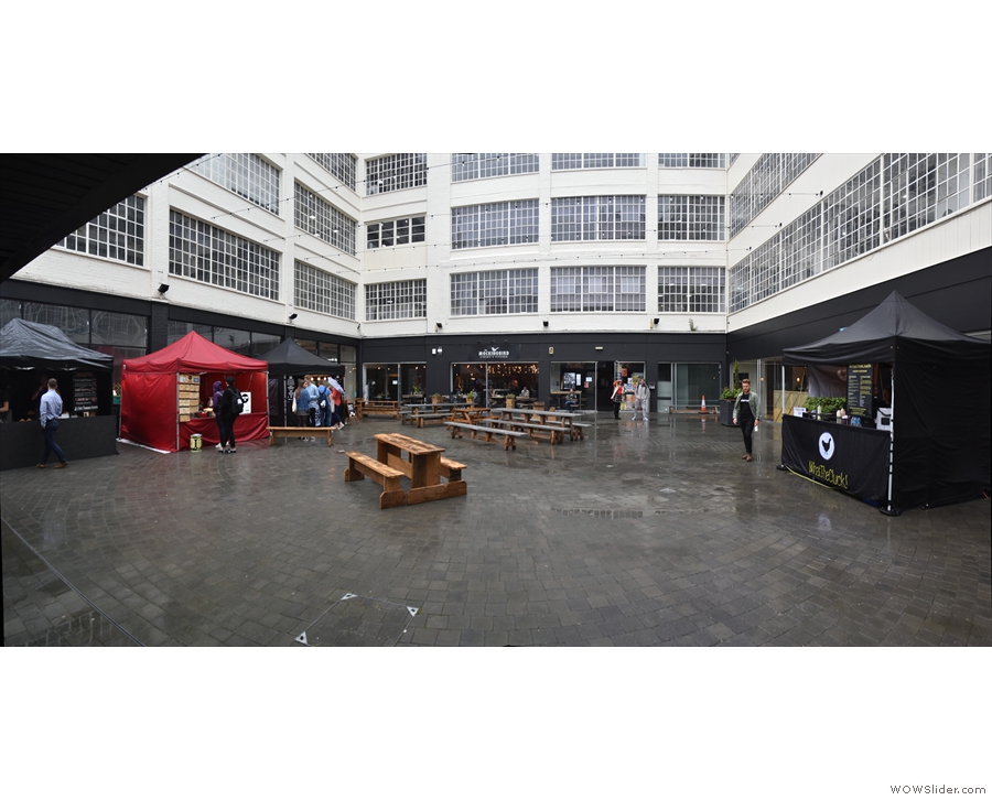 On Friday, the street food was in the rather rainy Custard Factory courtyard...