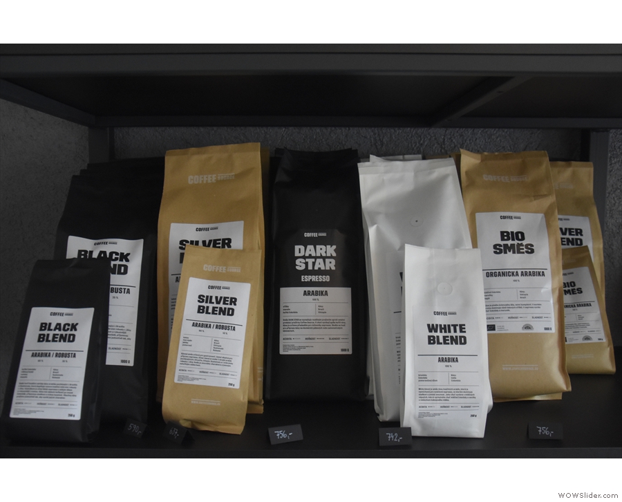 The retail shelves stock Coffee Source's considerable output, including blends...