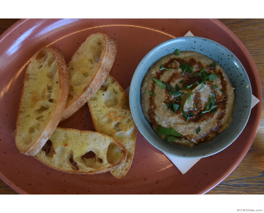 And here's Amanda's baba ganoush, with toasted French bread on the side.