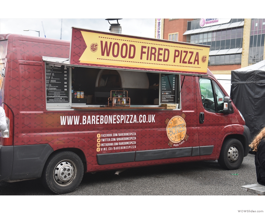The usual stands from the previous day were joined by a wood-fired pizza van...