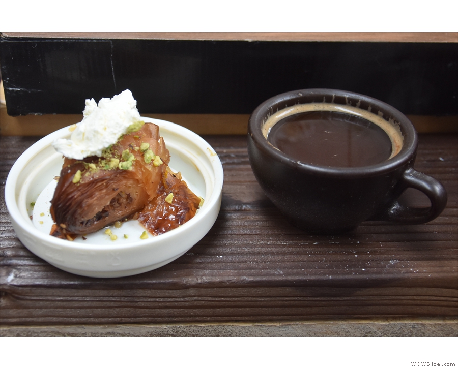 With Turkish coffee on offer, naturally I had to try some, as well as a slice of baklava.