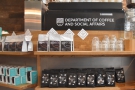 All the coffee is for sale in retail bags, the front of the counter being used for display...