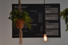 Meanwhile, the hanging plants and bulbs made it difficult to get a shot of the menu...
