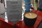 And there's the finished artcile, a flat white using the new Elixir 22 blend in my HuskeeCup.