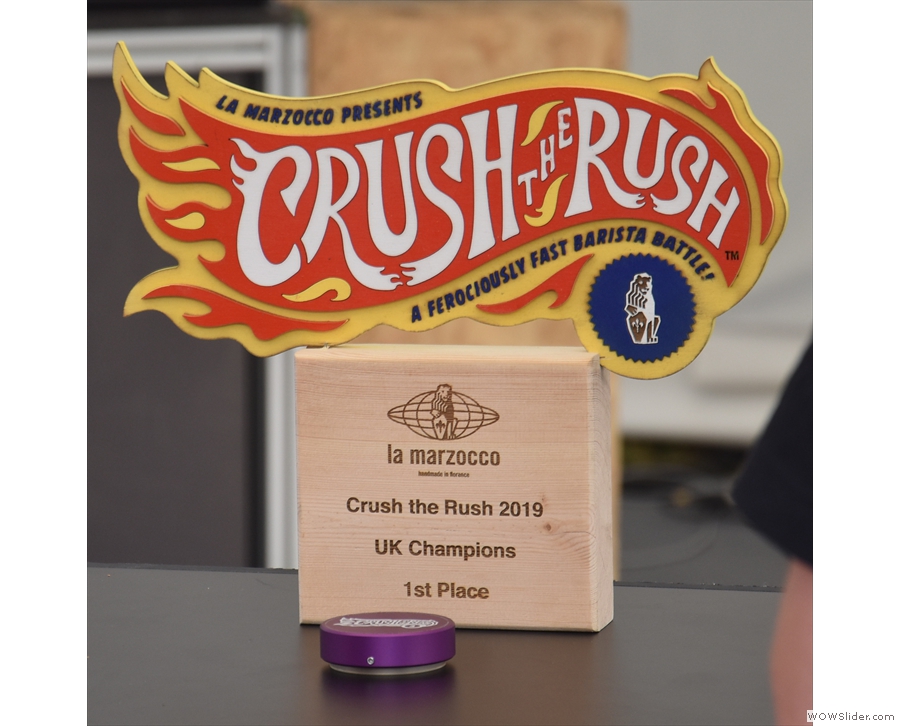 This is what they were playing for: the Crush the Rush trophy!
