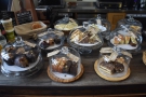 There's also a copious selection of cakes on the counter.